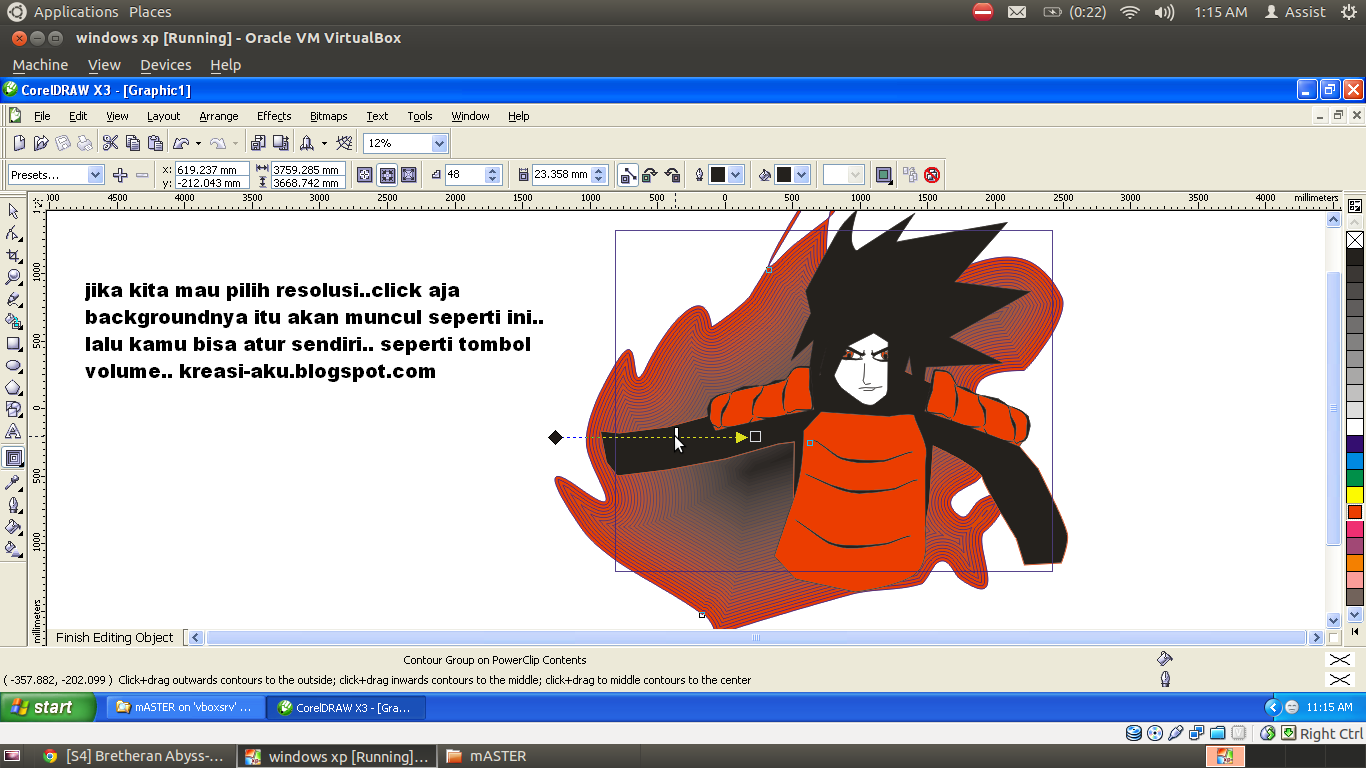 Ane Ajarin Ni,Membuat Uchiha Madara Dengan Corel Draw X3.&#91;TUTORIAL COMPLETE++&#93; :D