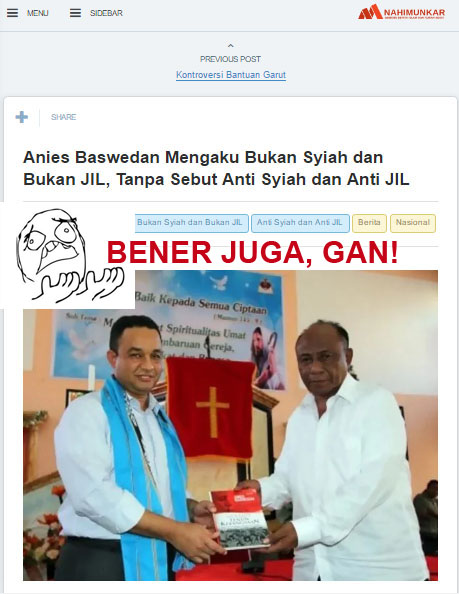 Gan, Kenapa Ya Anies Baswedan di Mana-mana Harus Klarifikasi Kalo Doi Bukan Syiah?