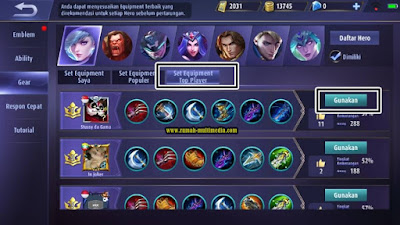 Cara Set Build Item Pro Player Mobile Legends 