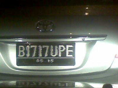 TNKB (Tanda Nomor Kendaraan Bermotor) unik gan...