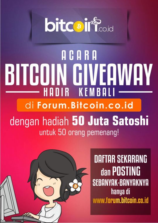 Bitcoin Giveaway Hadir Kembali! Satu JUTA Satohi