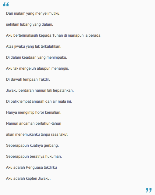 Puisi yang Menyelamatkan Mandela Dari Kesedihan #RIPNelsonMandela