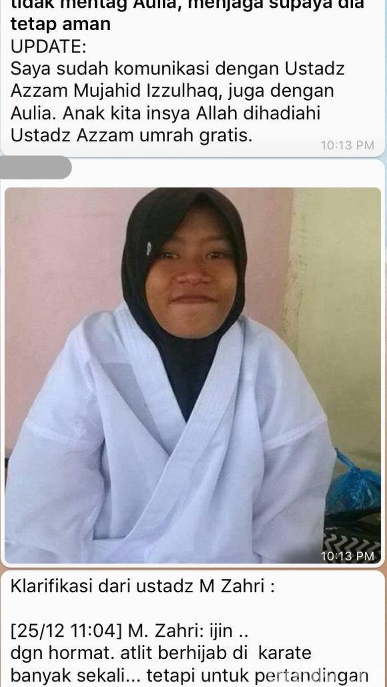 Viral Siswi SMP Diminta Lepas Jilbab di Kejuaraan Karate, ini Penjelasan Panitia