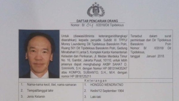Lenyapnya Buron Mabes Polri Honggo Si Terdakwa Korupsi Rp 37 Triliun