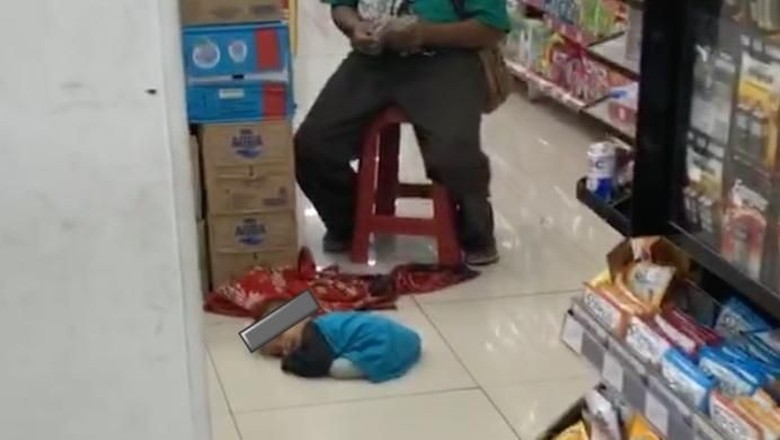 Polisi Amankan Bapak dan Bocah yang Tergeletak Lemas di Minimarket