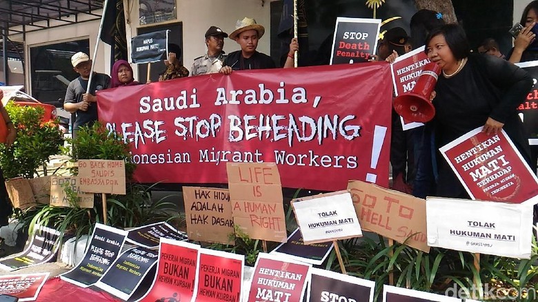 Protes TKI Zaini Dipancung, Aktivis Demo di Kedubes Arab Saudi
