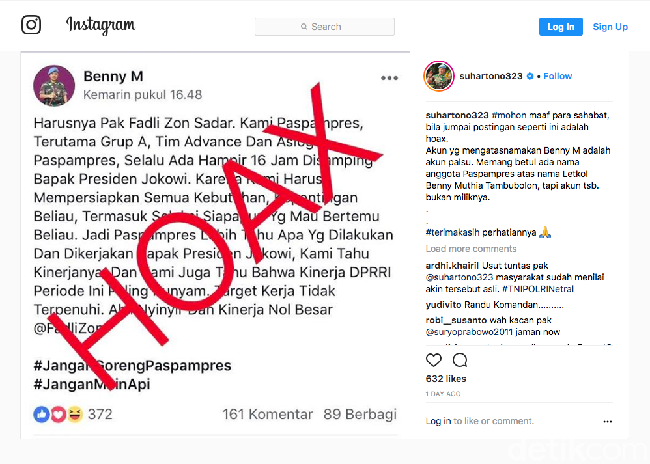 Danpaspamres Klarifikasi Hoax Catut Anggotanya yang Serang Fadli Zon