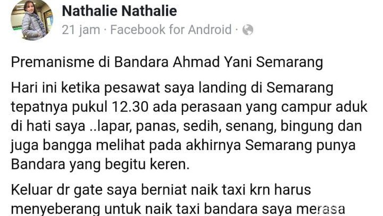 Tidak Naik Taksi Bandara, Nathalie Dibentak-bentak Disaksikan Banyak Orang