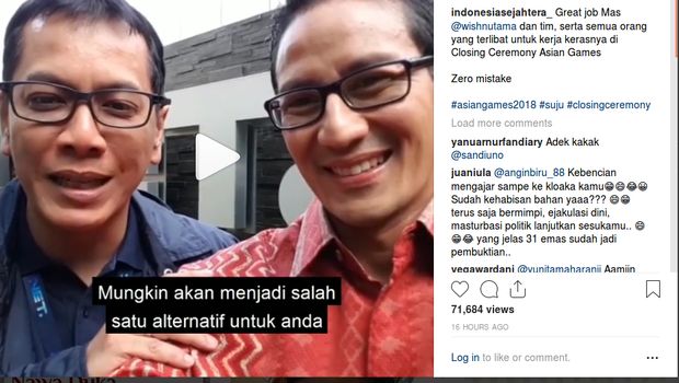 Wishnutama Klarifikasi Video Lama Bareng Sandi yang Diviralkan Lagi