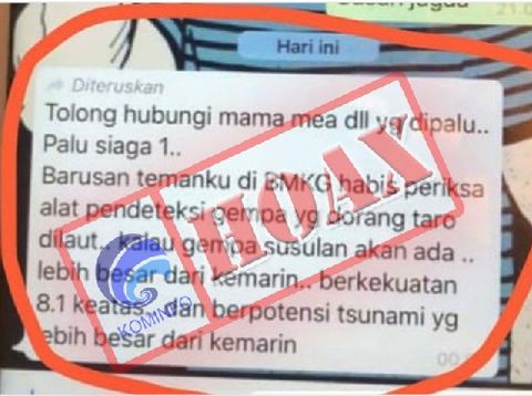 8 Hoax Gempa Donggala dan Palu, Begini Faktanya