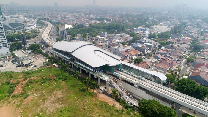 Penampakan LRT Jakarta dari Udara, Keren Lho