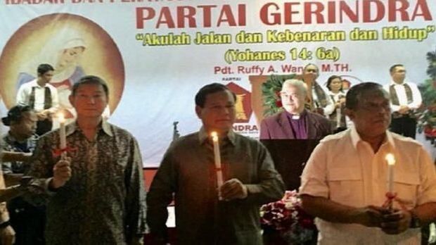 Gerindra Tepis Isu Prabowo Merayakan Natal dan Foto Pegang Lilin
