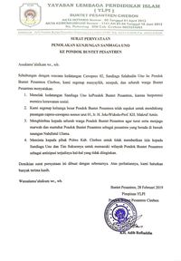 Dukung Jokowi, Pondok Buntet Pesantren Cirebon Tolak Kunjungan Sandiaga