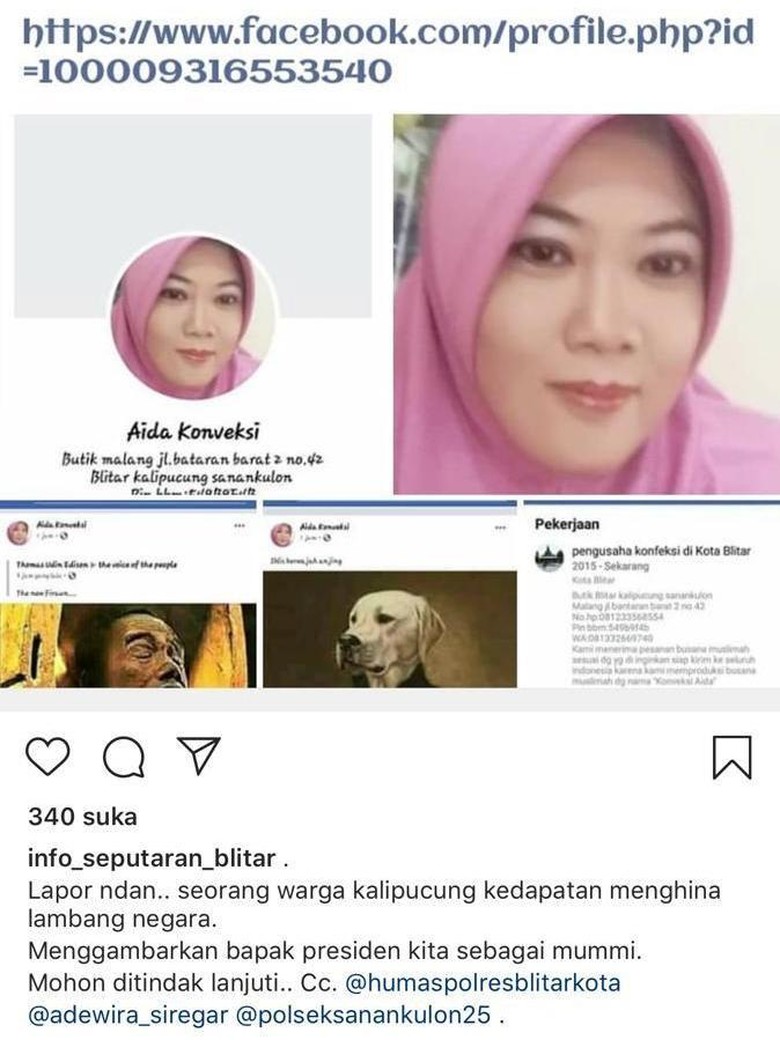  Wanita Penghina Jokowi Mumi Menangis, Ngaku Akun Facebooknya Hilang