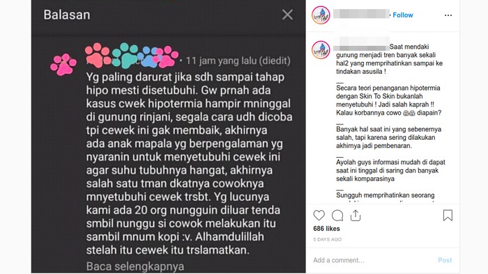 Viral Cerita Pendaki Atasi Hipotermia dengan Cara Bersetubuh