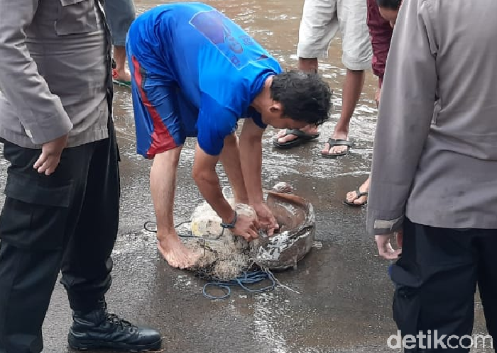 Jaring Ikan di Lokasi Banjir, Warga di Bekasi Ini Dapat Lele Gede
