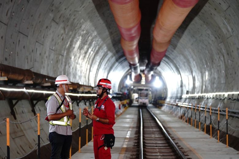 Penampakan Terowongan Kereta Cepat JKT-BDG di Bawah Tol Japek