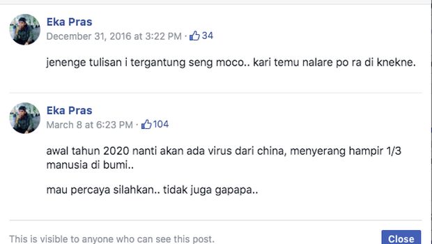 Ramai Postingan Santri Soal 'Virus Corona' Sejak 2016, Ramalan Atau Editan?