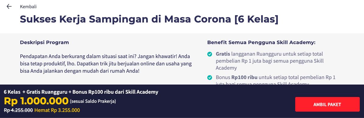 Ragam Program Prakerja: Latihan Kerja Sampingan Perlu Bayar Rp 1 Juta
