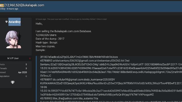 13 Juta Data Bocor Bukalapak Dijual di Forum Hacker