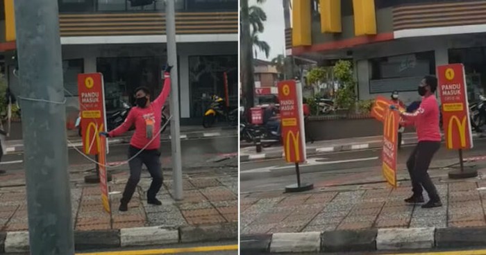Heboh! Demi Gaet Pembeli, Pegawai McD Joget di Pinggir Jalan