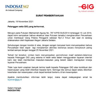 BREAKING NEWS! Indosat GIG Tutup Layanan!