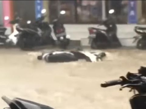 Viral Motor-motor Hanyut Terbawa Banjir di Bali, Begini Kejadiannya