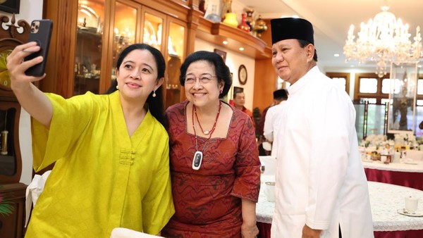 3 Momen Menarik Prabowo-Megawati-Puan Saat Lebaran