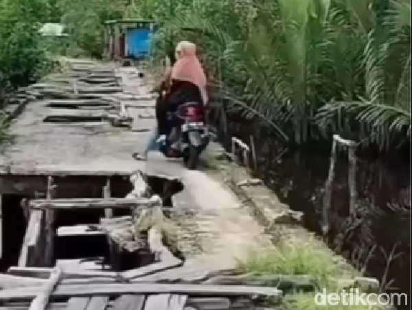 Viral 'Jalan Sakaratul Maut' di Riau, Kades: 2 Tahun Tak Diperbaiki