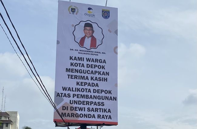Ada Baliho 'Terima Kasih Wali Kota Depok atas Underpass', Warga Merasa Lucu
