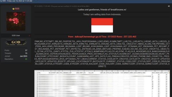 Duh! 337 Juta Data Dukcapil Kemendagri Diduga Bocor