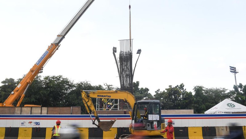 Cek! Begini Potret Terbaru Pembangunan LRT Velodrome-Manggarai 