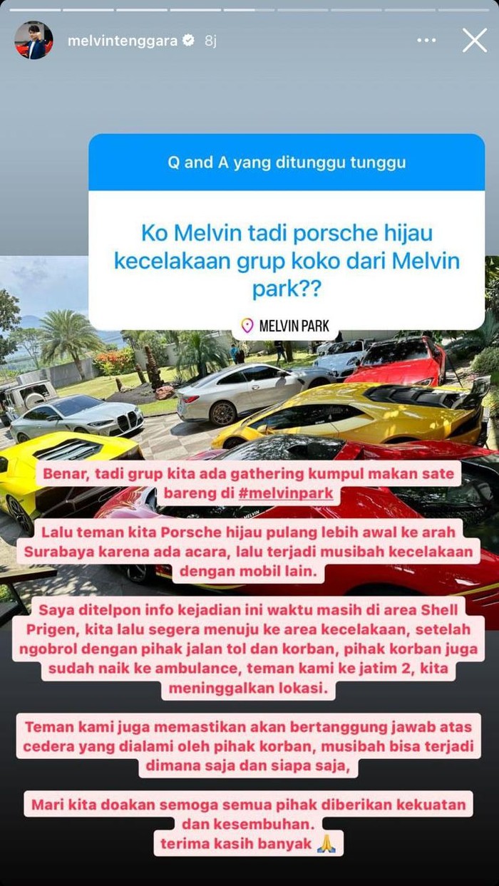 Crazy Rich Surabaya Buka Suara soal Porsche Tabrak Livina di Tol Kejapanan