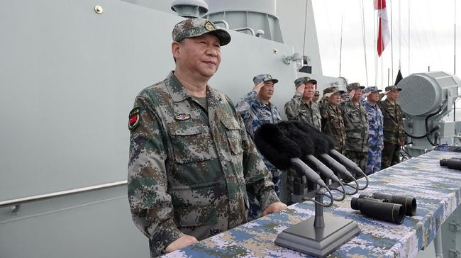 Presiden China Xi Jinping Pimpin Latihan Militer di Laut China Selatan 