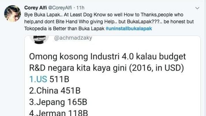 Tagar #uninstallbukalapak Nomor 1 di Twitter, Ada Apa?