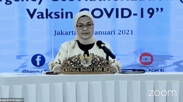 BPOM: Kemanjuran Vaksin Sinovac di Indonesia 65,23%