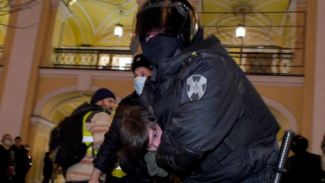 43 Ribu Pedemo di Rusia Tolak Invasi ke Ukraina Ditangkap Polisi