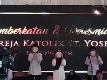 Heboh Peresmian Gereja di Muara Enim Diiringi Marawis