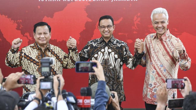KPU Resmi Tetapkan Prabowo, Ganjar, Anies sebagai Capres 2024