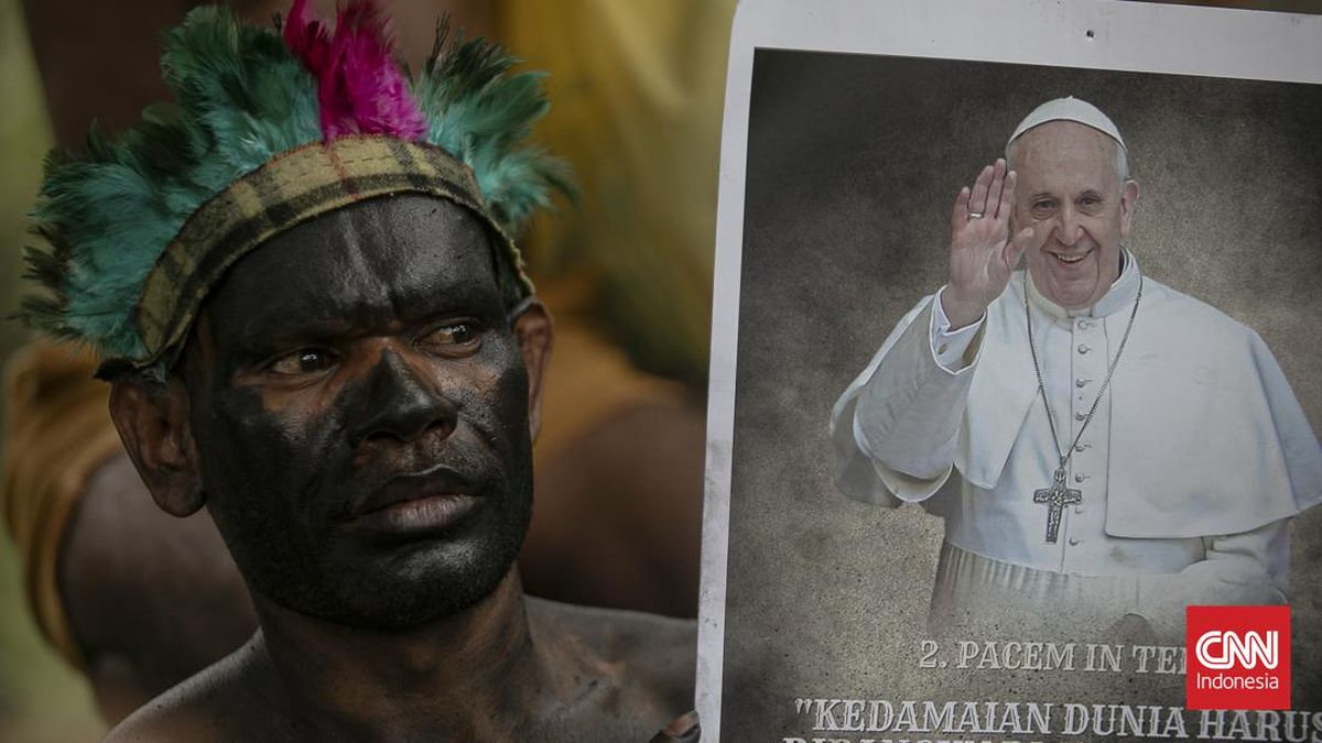Massa Gelar Aksi HAM Papua di Kedubes Vatikan Usai Paus Fransiskus Temui Jokowi
