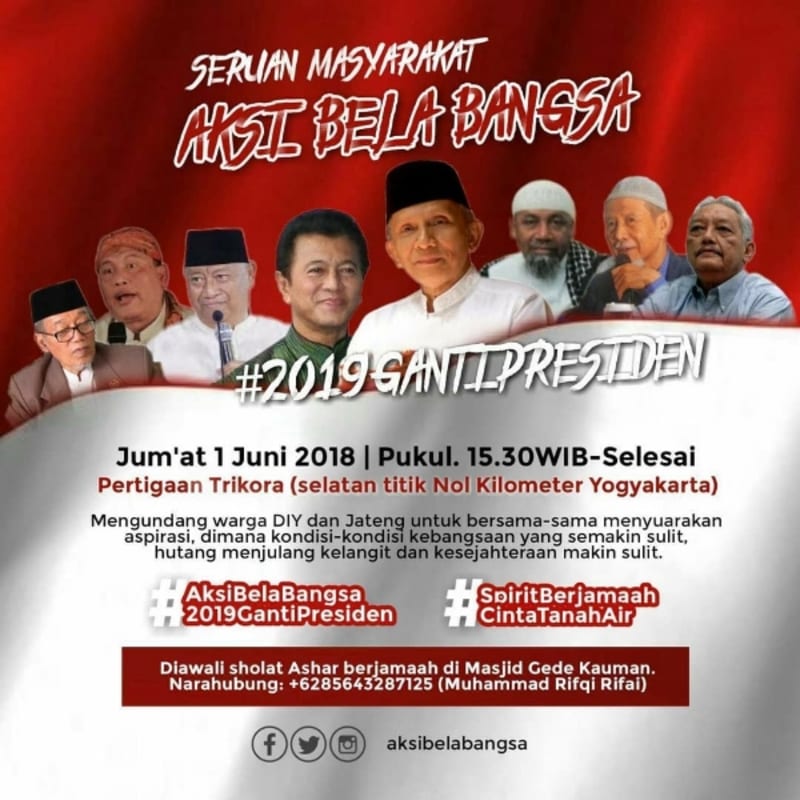 Tak Ada Unsur Bela Bangsa dalam Aksi Bela Bangsa #2019GantiPresiden di Yogyakarta