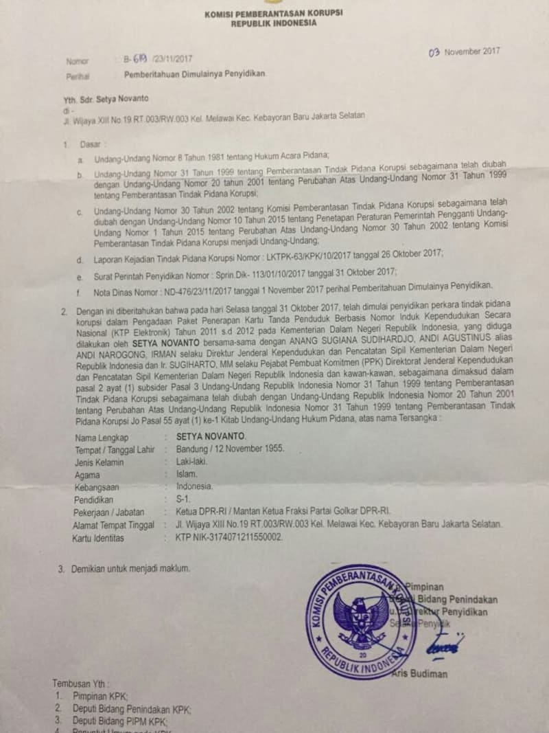 Setya Novanto Tersangka Lagi!