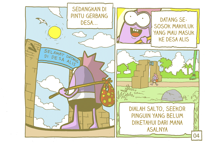 [komik alisnaik] ada pinguin nyasar masuk ke desa