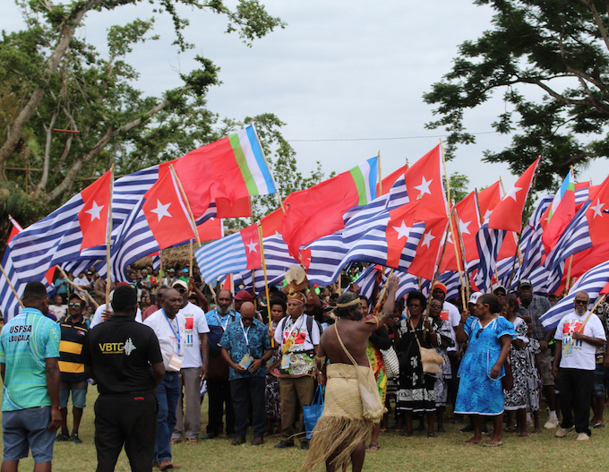 Aksi 1 Desember 2023, Lima Bendera Bintang Kejora Berkibar di Langit Yogyakarta