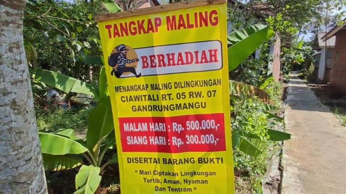 Warga di Cilacap Buat Sayembara Tangkap Maling Berhadiah Rp500 Ribu, Polisi: Ada