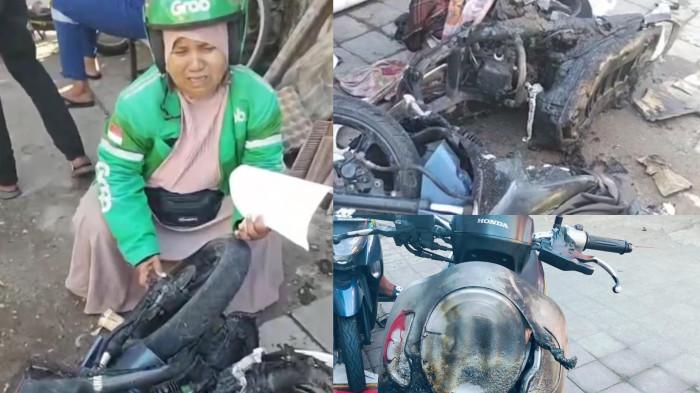 Motor Ojol Dibakar saat Tawuran, Saripa Menangis Tak Kuasa Terima Kenyataan