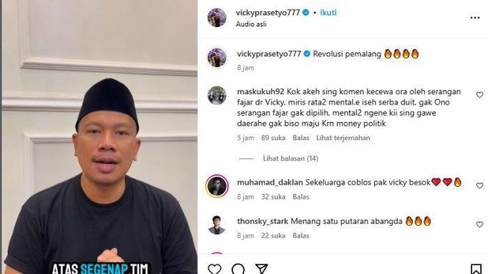 Cabup Pemalang Vicky Prasetyo Unggah Pesan Khusus di Hari Pencoblosan: Ayo Revolusi
