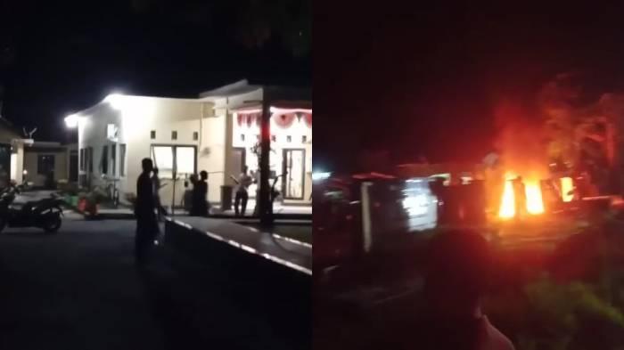 Warga Bakar dan Rusak Kantor Polsek Kayangan Lombok Utara