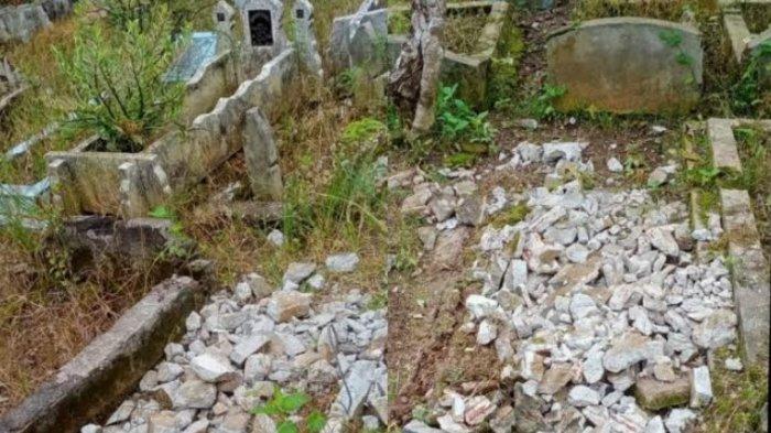 BELASAN Batu Nisan Kuburan di Binjai Dirusak Maling, Warga : Besinya Dicuri