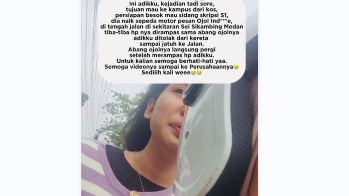 Mahasiswi di Medan Dijambret Ojol yang Ditumpanginya Saat Berangkat ke Kampus